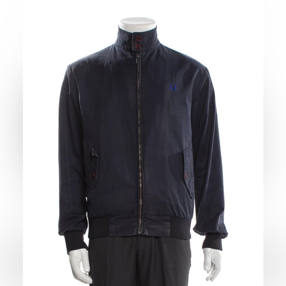 Fred Perry x Drake's Blue Gray Harrington Bomber Jacket, Size Small S
